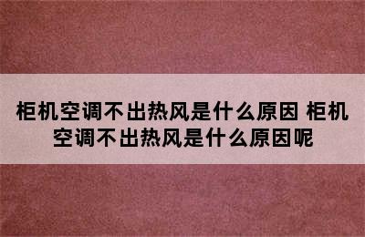 柜机空调不出热风是什么原因 柜机空调不出热风是什么原因呢